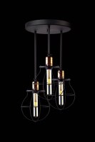 Plafonnier noir cuivre Ø 35 cm 3-flamme E27...