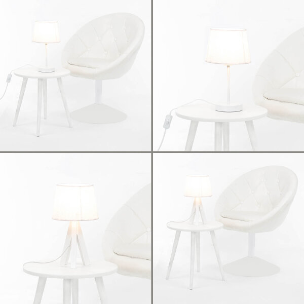 Abat-jour Blanc Dentelle Textile pour lampe de table E14