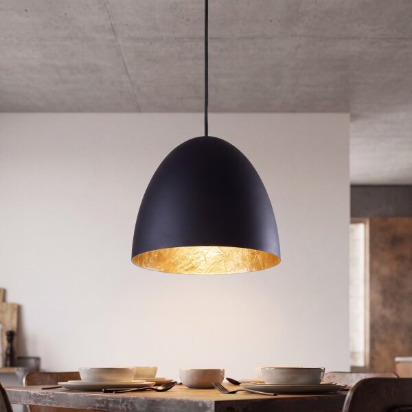Lampe à suspendre ORNELLA Noir Or Salon Luminaire