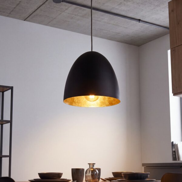 Lampe à suspendre ORNELLA Noir Or Salon Luminaire