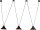 Lampe à suspendre noire 3-flmg Lampe de table à manger LEANO