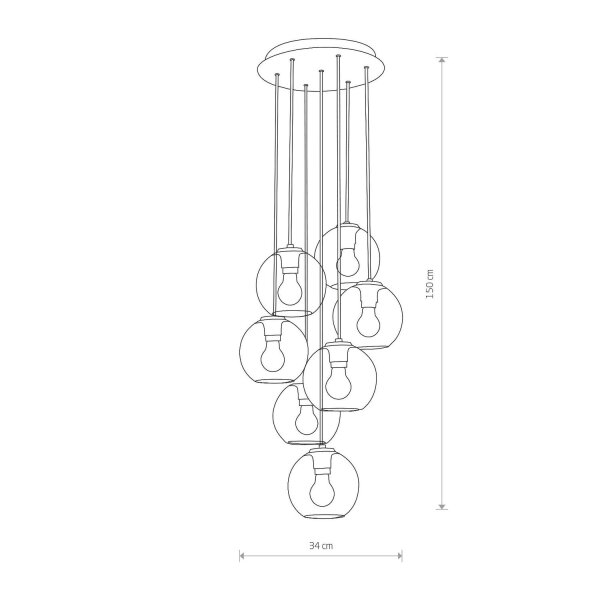 Suspension Noir 7-flmg VINCENTE Lampe