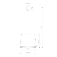 Romantique lampe suspendue rose blanc Ø44,5cm rond
