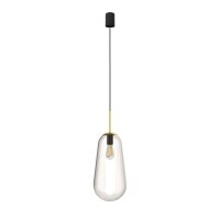 Suspension noir métal verre E27 élégant