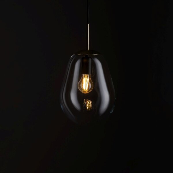 Suspension noire métal verre E27 Moderne