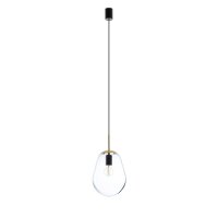 Suspension noire métal verre E27 Moderne