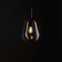 Suspension noire métal verre E27 Moderne
