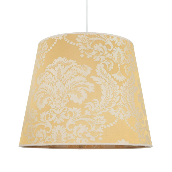 Abat-jour tissu or motif E27 Lampe à suspendre