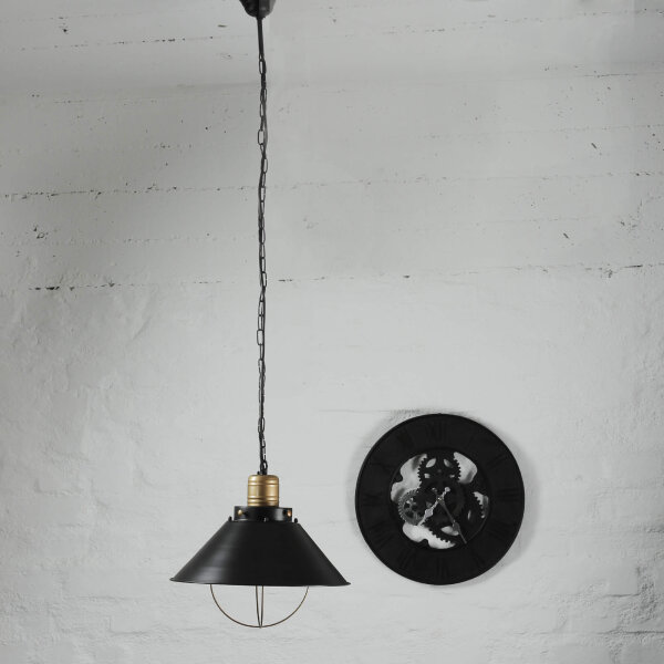 Lampe à suspendre vintage noire cuivre design industriel