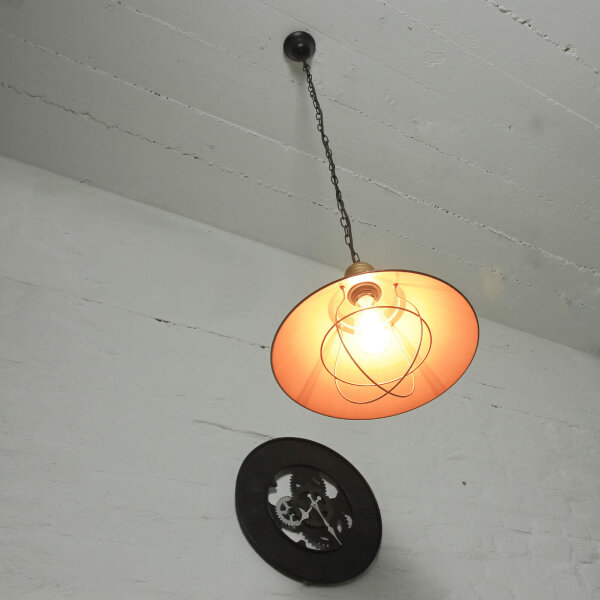 Lampe à suspendre vintage noire cuivre design industriel