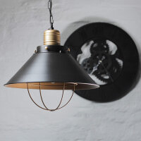 Lampe à suspendre vintage noire cuivre design...