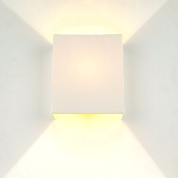 Moderne Wandlampe Stoff Schirm Creme E27 eckig Loft ALICE