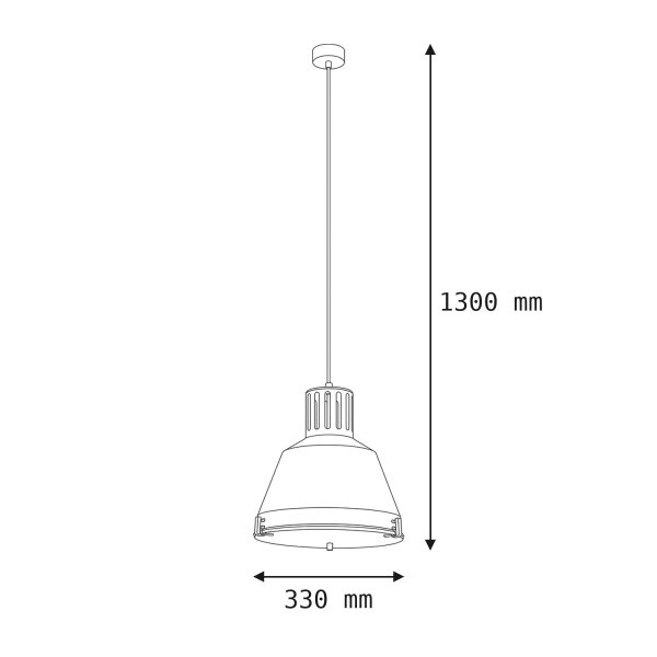 Lampe à suspendre industrielle Blanc Verre Abat-jour Ø 33 cm