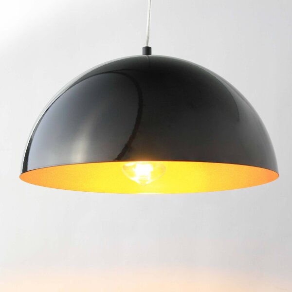 Lampe suspendue moderne en noir et or