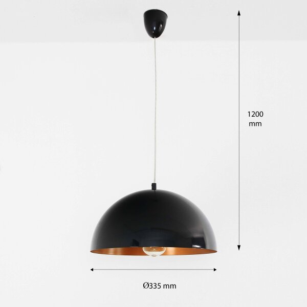 Lampe suspendue moderne en noir et or