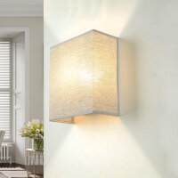 Applique murale grise tissu abat-jour carré design...