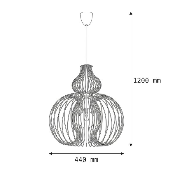 Suspension Blanc Métal Ø 44 cm E27