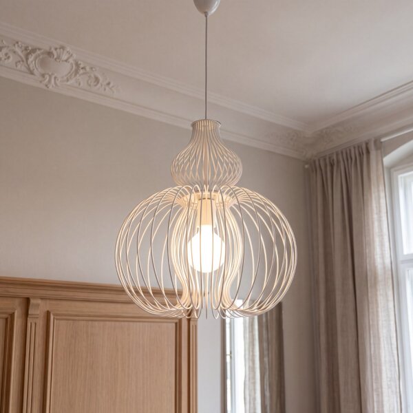 Suspension Blanc Métal Ø 44 cm E27