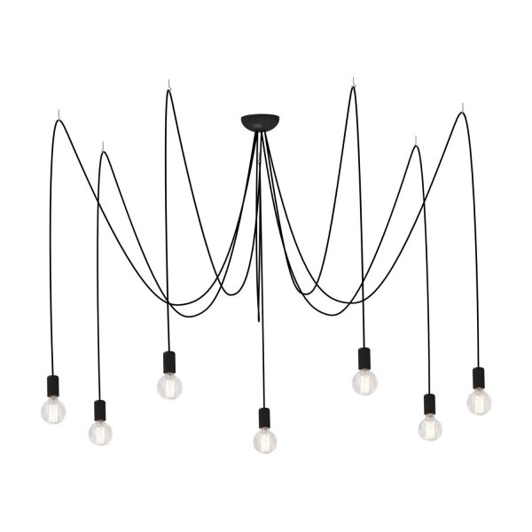 Lampe à suspendre SPIDER en noir 7-flmg