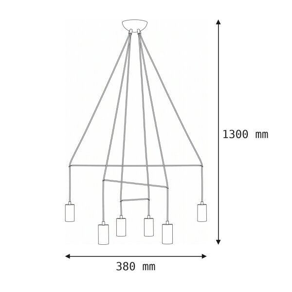 Lampe à suspendre entretoisée IMBRIA en noir 6-flmg