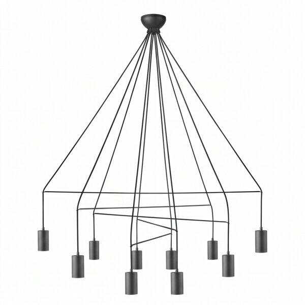 Lampe à suspendre entretoisée IMBRIA en noir Ø120cm 10-flmg
