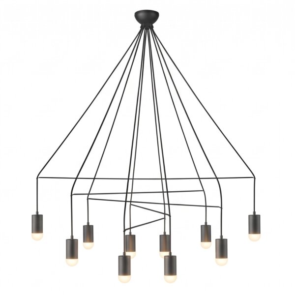 Lampe à suspendre entretoisée IMBRIA en noir Ø120cm 10-flmg