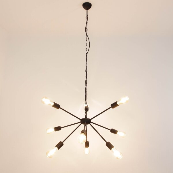 Lampe à suspendre en noir Ø77cm 9-flmg