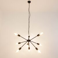 Lampe &agrave; suspendre en noir &Oslash;77cm 9-flmg