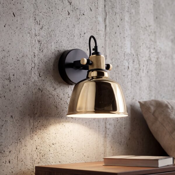 Applique ZERO en verre rond doré Look Spot Lampe