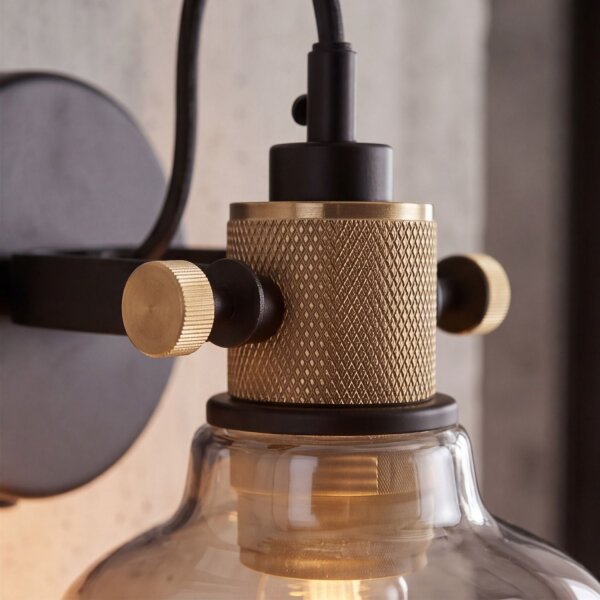 Applique ZERO en noir fumé Verre Spot Lampe