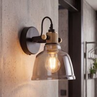 Applique ZERO en noir fumé Verre Spot Lampe
