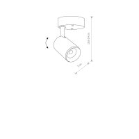 Projecteur à LED noir aluminium 7W Lampe MAGDA
