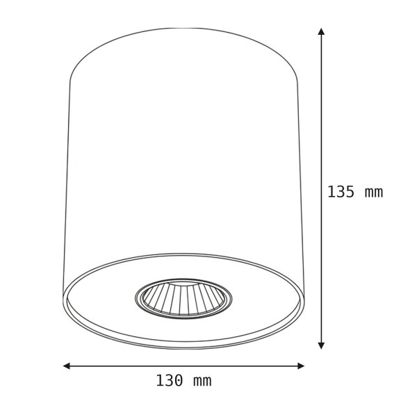 Spot de plafond moderne Ø13cm 14cm GU10 POINT