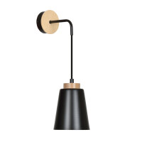 Applique Noir M&eacute;tal Bois Scandinave ROGER