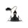 Luminaire encastré noir métal verre GU10 accentué