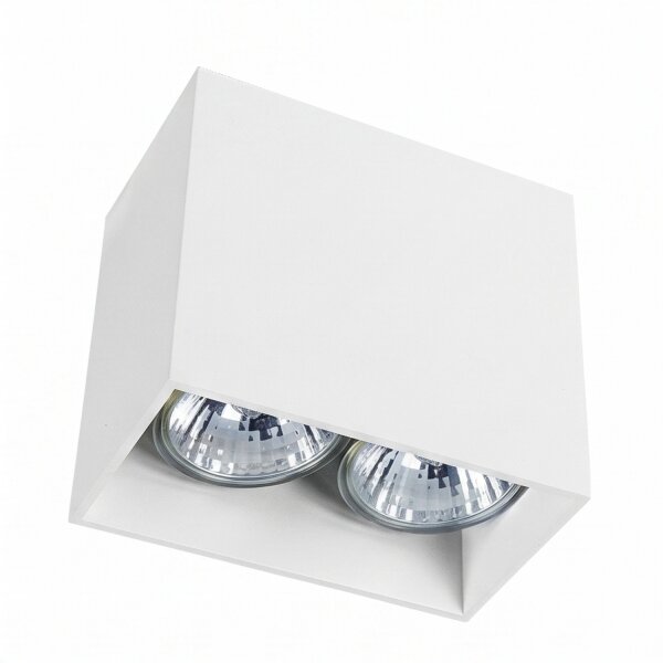 Spot à poser blanc aluminium 2 flammes