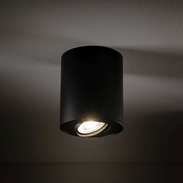 Spot MILENA noir lampe discrète pour couloir et cage descalier