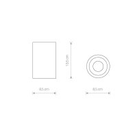 Spot de plafond rond métal verre Ø8,5cm...