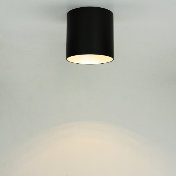 Spot de plafond rond en noir argenté Ø12,7cm