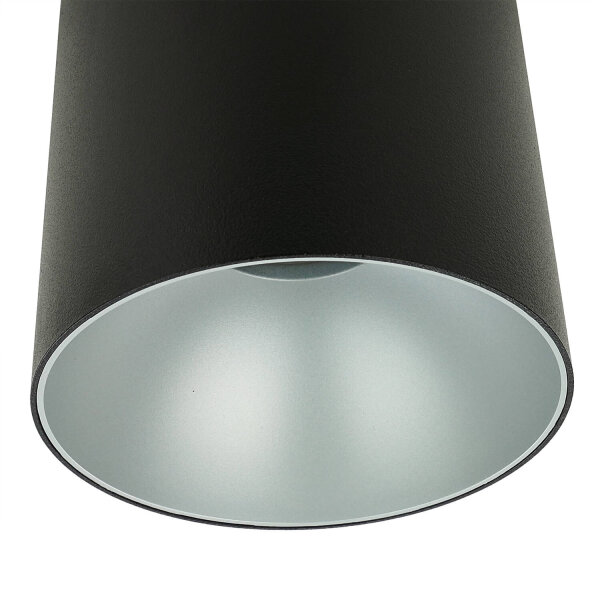 Spot de plafond rond en noir argenté Ø12,7cm