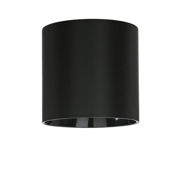 Petit spot de plafond noir GU10 Ø12,7cm rond