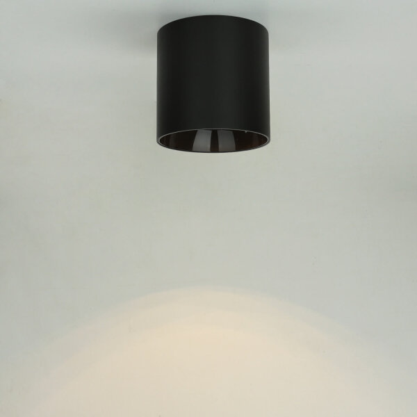 Petit spot de plafond noir GU10 Ø12,7cm rond