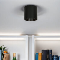 Petit spot de plafond noir GU10 Ø12,7cm rond
