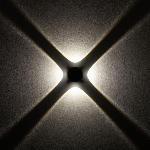 Applique LED IP54 noire 4-flmg Lampe ALESSIO
