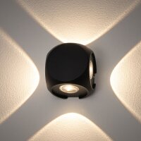 Applique LED IP54 noire 4-flmg Lampe ALESSIO