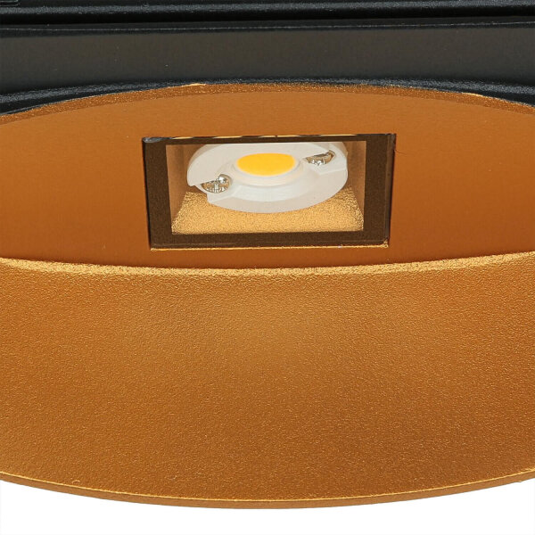 Applique murale dextérieur LED Up Down en or noir IP54 5W