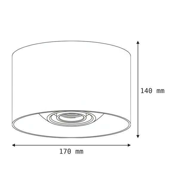 Applique murale LED ronde dextérieur Up Down noire Ø17cm