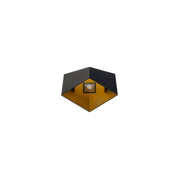 LED Wandlampe Außen in Schwarz Gold 3000K blendarm