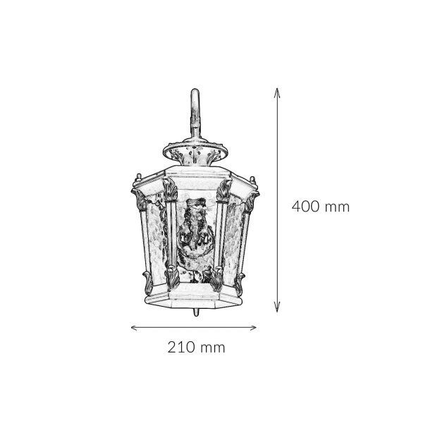 Applique murale rustique extérieure bronze antique 40cm AMUR