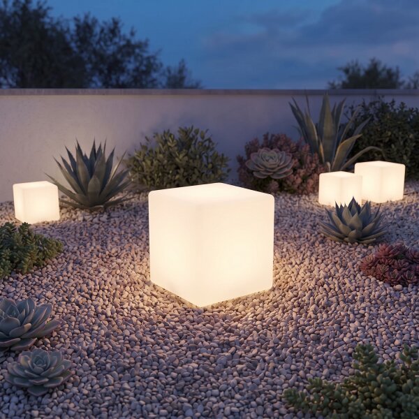 Cube lumineux CUMULUS IP44 blanc 60cm Lampe Lampe